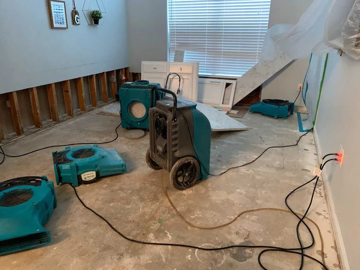 Dehumidifier in flood-cut room for Water Extraction & Removal in Montgomery Village